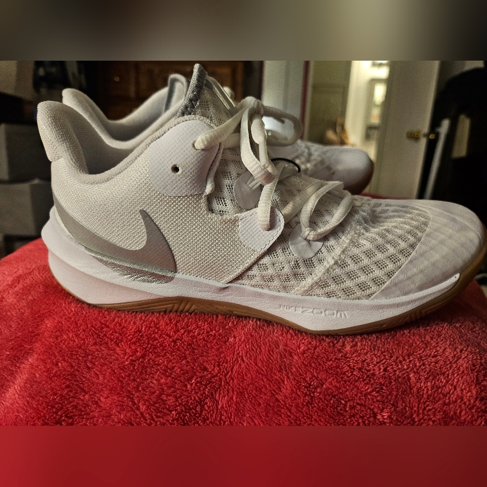 Nike Zoom Hyperspeed Court Sneakers Men 6.5 Wm 8 White Silver Volleyball - Picture 5 of 10